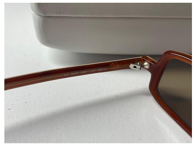 Kenzo Rectangular Sunglasses Brown Pink Plastic - view 7