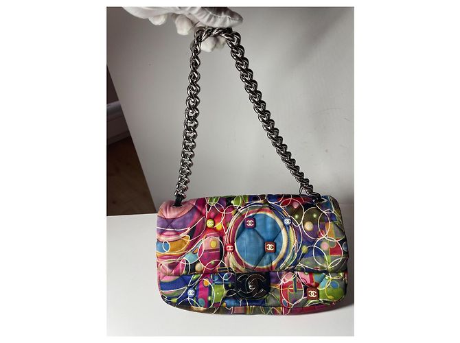 Chanel Schultertasche aus mehrfarbiger Seide Mehrfarben - Ansicht 2