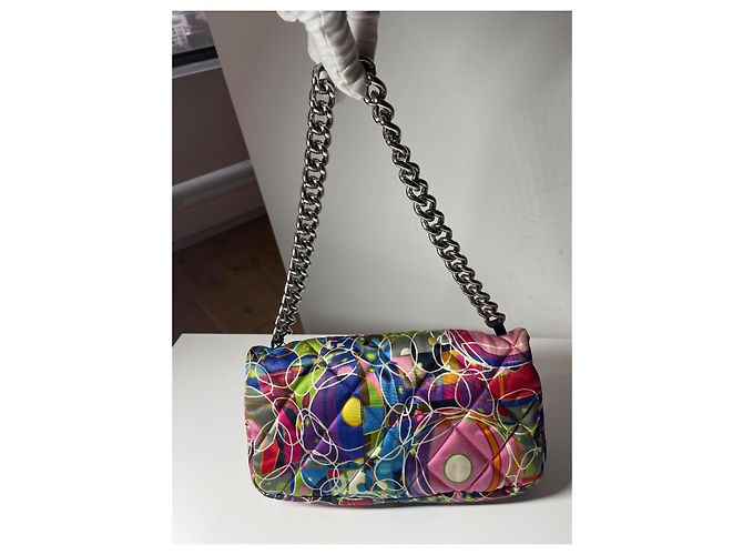 Chanel Schultertasche aus mehrfarbiger Seide Mehrfarben - Ansicht 3