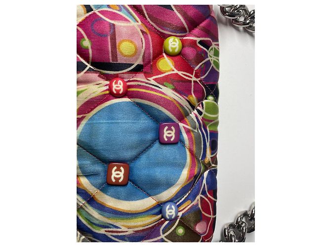 Chanel Schultertasche aus mehrfarbiger Seide Mehrfarben - Ansicht 7