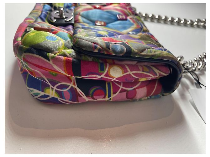 Chanel Schultertasche aus mehrfarbiger Seide Mehrfarben - Ansicht 8