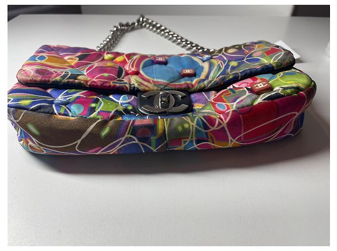 Chanel Schultertasche aus mehrfarbiger Seide Mehrfarben - Ansicht 9