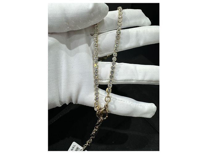 Cambon Chanel Halskette mit Anhänger Flakon Parfüm Strass No.5 2021 Golden Gold hardware - Ansicht 3