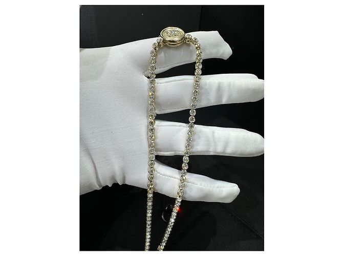 Cambon Chanel Halskette mit Anhänger Flakon Parfüm Strass No.5 2021 Golden Gold hardware - Ansicht 7
