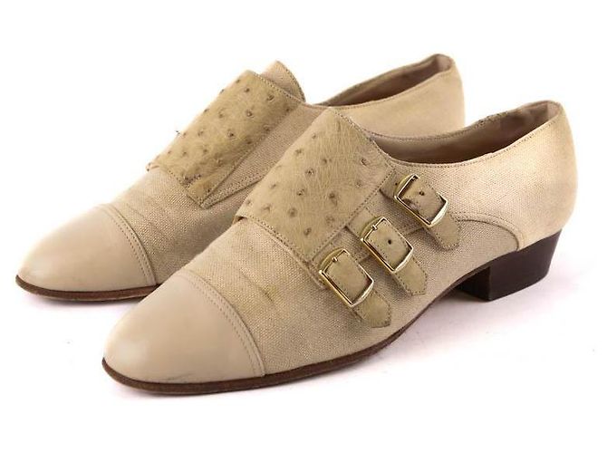 Hermès Scarpe beige con fibbia - vista 3