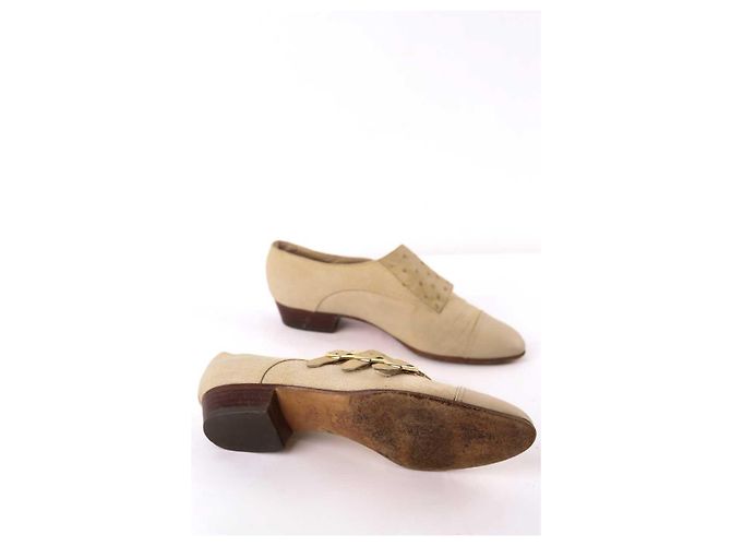 Hermès Scarpe beige con fibbia - vista 6