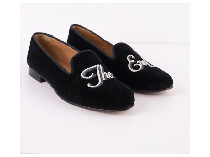 Stubbs & Wootton Mocassini in velluto Nero - vista 3