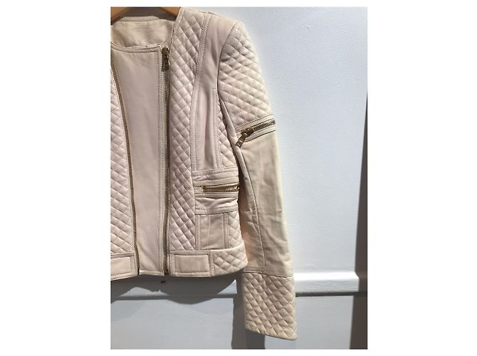 Chaquetas BALMAIN T.Internacional XS Cuero Rosa - vista 2