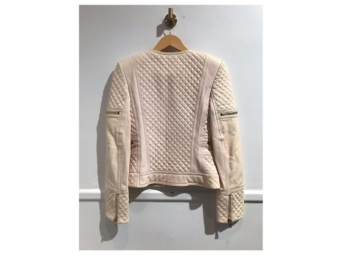Chaquetas BALMAIN T.Internacional XS Cuero Rosa - vista 3