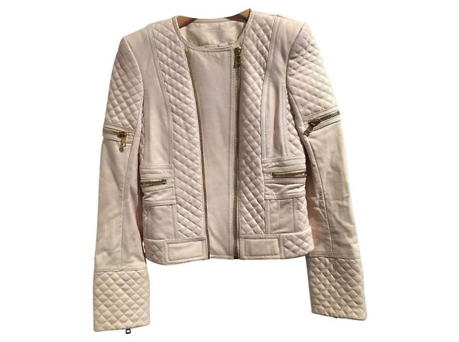 Chaquetas BALMAIN T.Internacional XS Cuero Rosa - vista 8