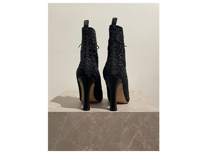 MANOLO BLAHNIK Stivaletti T.EU 38 Tessuto Nero - vista 4