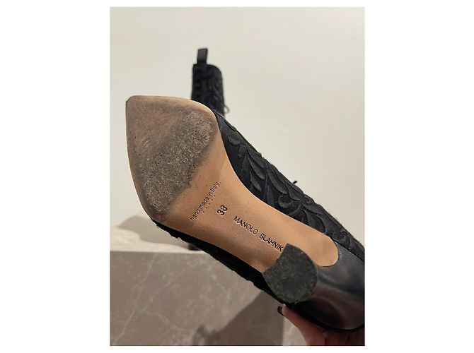 MANOLO BLAHNIK Stivaletti T.EU 38 Tessuto Nero - vista 5