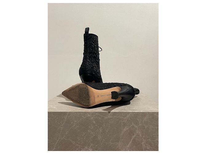 MANOLO BLAHNIK Stivaletti T.EU 38 Tessuto Nero - vista 6