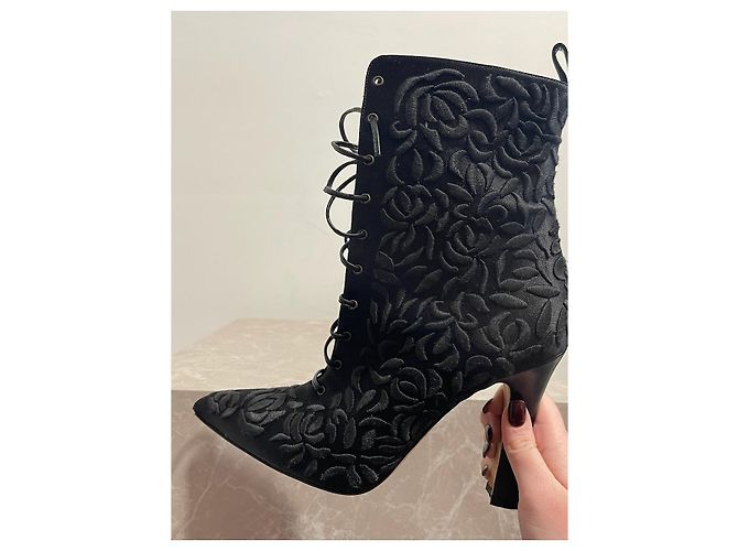 MANOLO BLAHNIK Stivaletti T.EU 38 Tessuto Nero - vista 7
