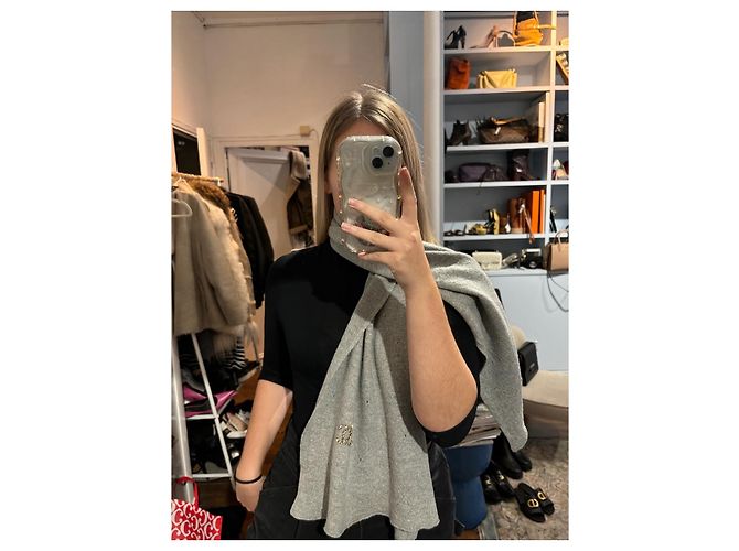 CHANEL Schals T. Wolle Grau - Ansicht 6