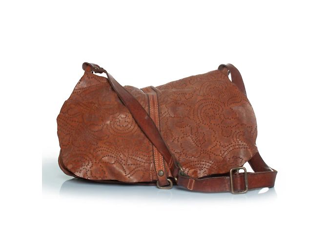 Sac messager en cuir marron CampoMaggi - vue 2