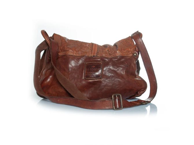 Sac messager en cuir marron CampoMaggi - vue 3