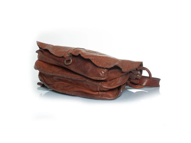 Sac messager en cuir marron CampoMaggi - vue 4