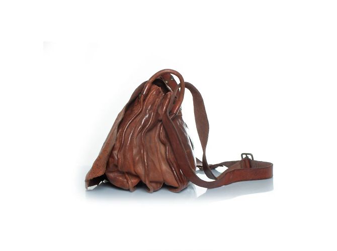 Sac messager en cuir marron CampoMaggi - vue 5