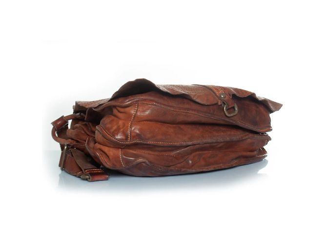 Sac messager en cuir marron CampoMaggi - vue 6