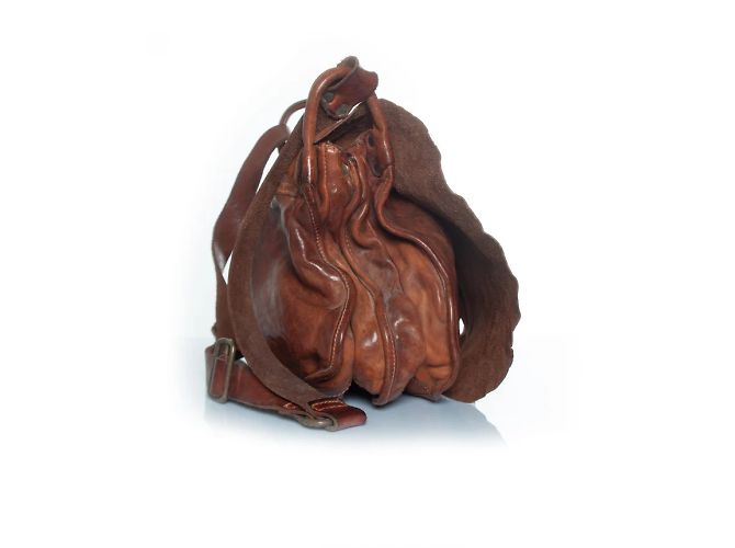 Sac messager en cuir marron CampoMaggi - vue 7