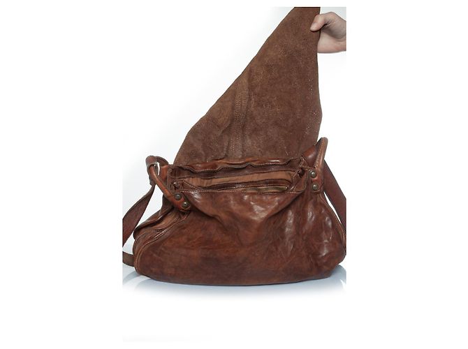 Sac messager en cuir marron CampoMaggi - vue 8