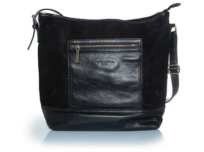 Autre Marque Pascal Morabito, borsa a spalla in suede e pelle Nero - vista 2