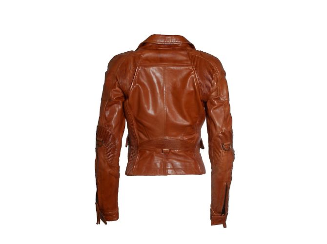 Dsquared2, Lederjacke in Cognac Braun - Ansicht 2