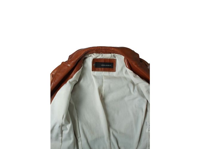 Dsquared2, Lederjacke in Cognac Braun - Ansicht 5