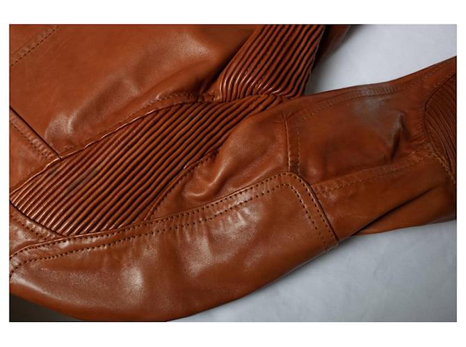 Dsquared2, Lederjacke in Cognac Braun - Ansicht 7