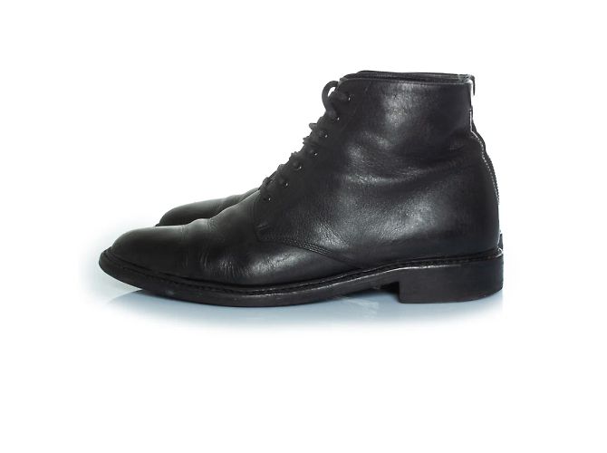 Saint Laurent, Stivaletti in pelle nera con lacci Nero - vista 2