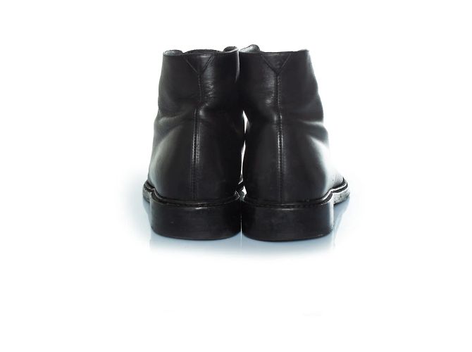 Saint Laurent, Stivaletti in pelle nera con lacci Nero - vista 6