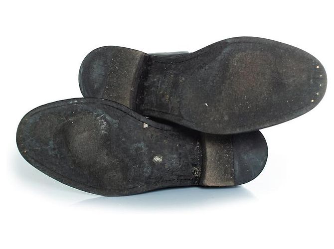 Saint Laurent, Stivaletti in pelle nera con lacci Nero - vista 7