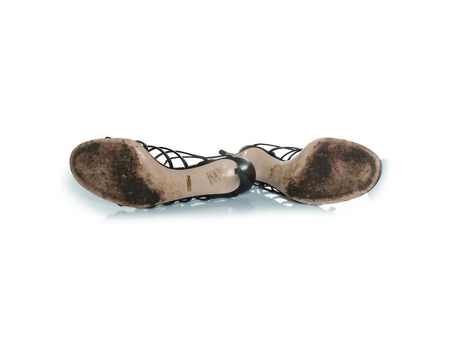 Sandali neri con cinturino Gucci con bottoni Gucci - vista 6