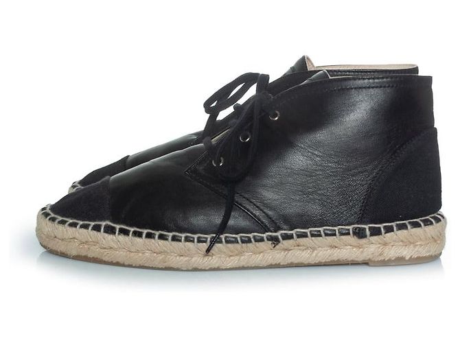 Chanel, Stivaletti espadrille alti in nero - vista 2