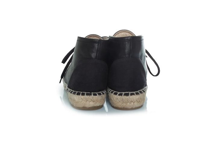 Chanel, Stivaletti espadrille alti in nero - vista 3