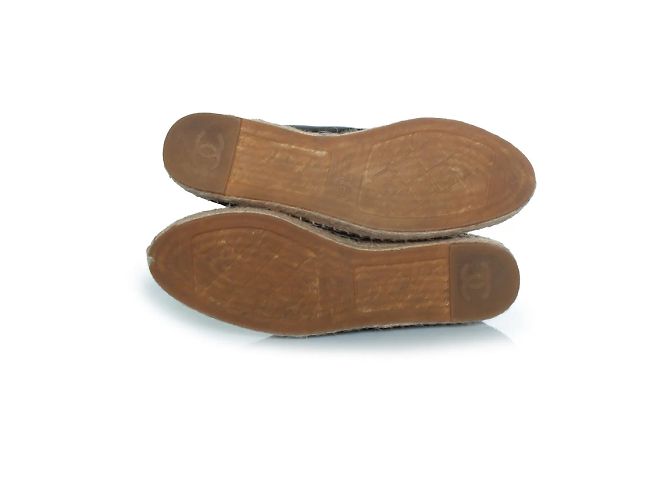 Chanel, Stivaletti espadrille alti in nero - vista 7
