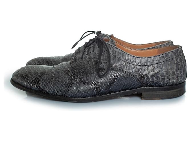 Autre Marque Maison Margiela, scarpe stringate in pitone grigio - vista 2