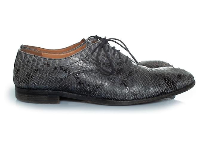 Autre Marque Maison Margiela, scarpe stringate in pitone grigio - vista 4