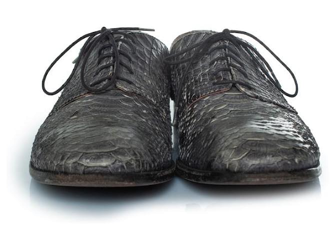 Autre Marque Maison Margiela, scarpe stringate in pitone grigio - vista 5
