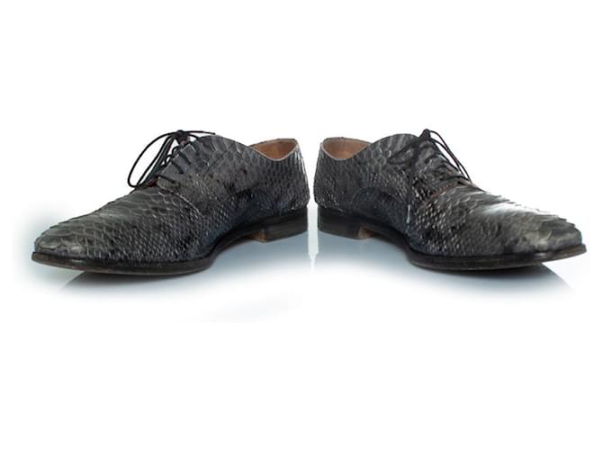 Autre Marque Maison Margiela, scarpe stringate in pitone grigio - vista 6