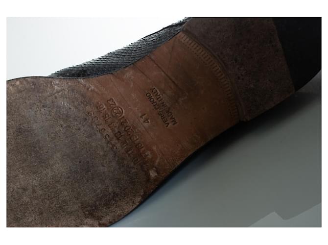Autre Marque Maison Margiela, scarpe stringate in pitone grigio - vista 9