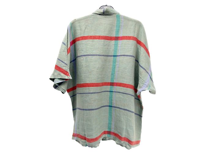 Autre Marque Nicht signierte / Unsigned Shirts T.International L Leinen Khaki - Ansicht 2
