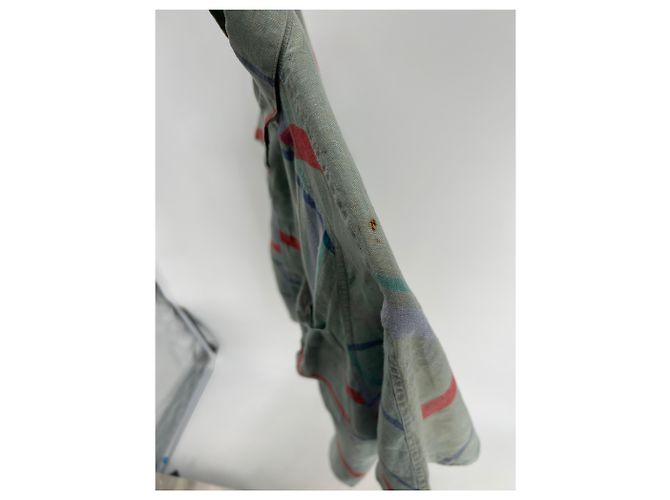 Autre Marque Nicht signierte / Unsigned Shirts T.International L Leinen Khaki - Ansicht 3