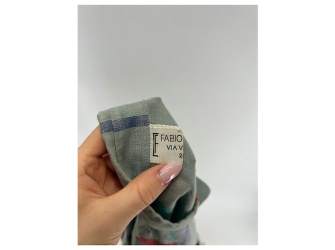 Autre Marque Nicht signierte / Unsigned Shirts T.International L Leinen Khaki - Ansicht 4