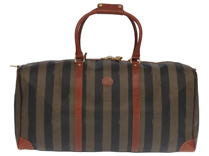 Pequin Borsa Boston in tela Pecan FENDI 2 in 1 marrone nero oro Auth ep6281 D'oro - vista 13
