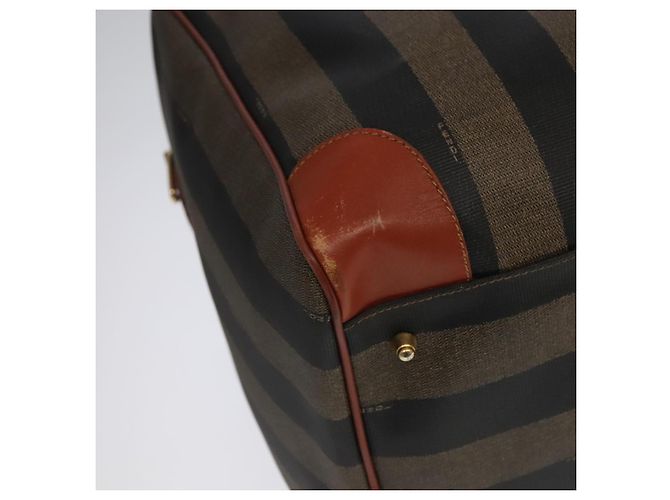 Pequin Borsa Boston in tela Pecan FENDI 2 in 1 marrone nero oro Auth ep6281 D'oro - vista 15