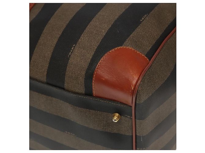 Pequin Borsa Boston in tela Pecan FENDI 2 in 1 marrone nero oro Auth ep6281 D'oro - vista 16