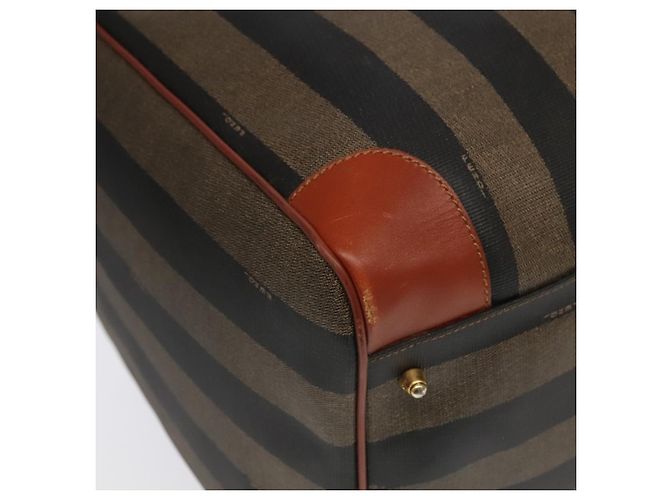 Pequin Borsa Boston in tela Pecan FENDI 2 in 1 marrone nero oro Auth ep6281 D'oro - vista 17