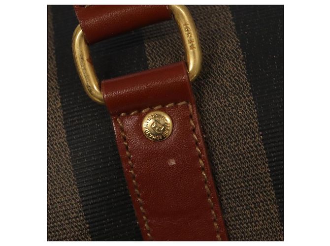 Pequin Borsa Boston in tela Pecan FENDI 2 in 1 marrone nero oro Auth ep6281 D'oro - vista 18